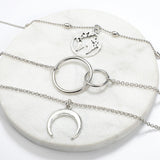 Mutilayer Moon Pendant Necklace, Women's Jewelry