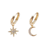Star And Moon Earrings, Women's Jewelry