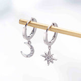 Star And Moon Earrings, Women's Jewelry