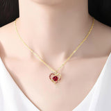 Heart Rose Pendant Necklace, Women's Jewelry