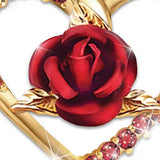 Heart Rose Pendant Necklace, Women's Jewelry