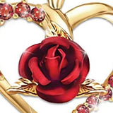 Heart Rose Pendant Necklace, Women's Jewelry