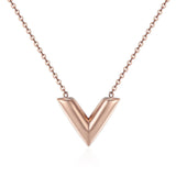 V Letter Pendant Necklace, Women's Jewelry