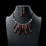 Luxury Long Charm Necklace Earrings Set, Women's Jewelry