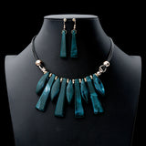 Luxury Long Charm Necklace Earrings Set, Women's Jewelry