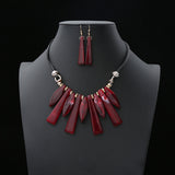 Luxury Long Charm Necklace Earrings Set, Women's Jewelry
