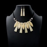 Luxury Long Charm Necklace Earrings Set, Women's Jewelry