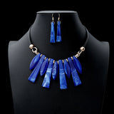 Luxury Long Charm Necklace Earrings Set, Women's Jewelry