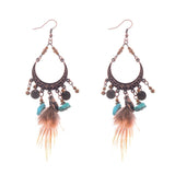 Bohemian Hollow Dream Catcher Earrings, Women's Jewelry