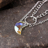 Crystal Moon Pendant Necklace, Women's Jewelry