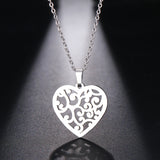 Floral Heart Choker Pendant Necklace, Women's  Jewelry