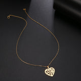 Floral Heart Choker Pendant Necklace, Women's  Jewelry