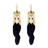 Bohemian Feather Tassel Earrings, Women's Jewelry