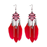 Bohemian Feather Tassel Earrings, Women's Jewelry