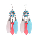 Bohemian Feather Tassel Earrings, Women's Jewelry
