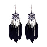 Bohemian Feather Tassel Earrings, Women's Jewelry