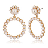 Round Pearl Earrings, Women's Jewelry