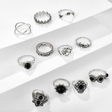 Vintage Rhinestone Ring Set, Women's Jewelry