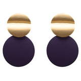 Gold Round Earrings, Women Jewelry