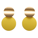 Gold Round Earrings, Women Jewelry