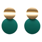 Gold Round Earrings, Women Jewelry