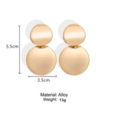 Gold Round Earrings, Women Jewelry