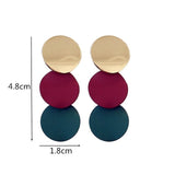 Gold Round Earrings, Women Jewelry