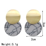 Gold Round Earrings, Women Jewelry