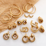 Round GoldEarrings, Women's Jewelry