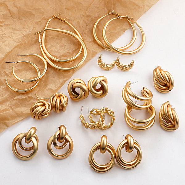 Round GoldEarrings, Women's Jewelry