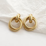Round GoldEarrings, Women's Jewelry