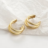 Round GoldEarrings, Women's Jewelry