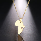 Africa Map Pendant Necklace, Women/Men's  Jewelry