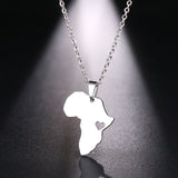 Africa Map Pendant Necklace, Women/Men's  Jewelry