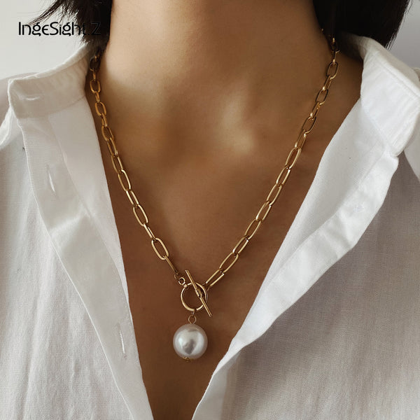 Pearl Pendant Necklace, Women's Jewelry
