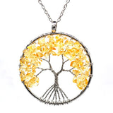 Natural Stone Tree Necklace, Women's Jewelry