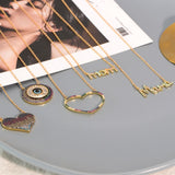 Women's initial necklace rainbow