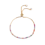 Women's initial necklace rainbow