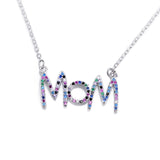 Women's initial necklace rainbow