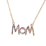 Women's initial necklace rainbow