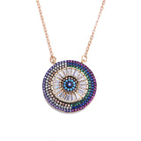 Women's initial necklace rainbow