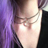 Crystal Moon Pendant Necklace, Women's Jewelry