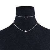 Crystal Moon Pendant Necklace, Women's Jewelry