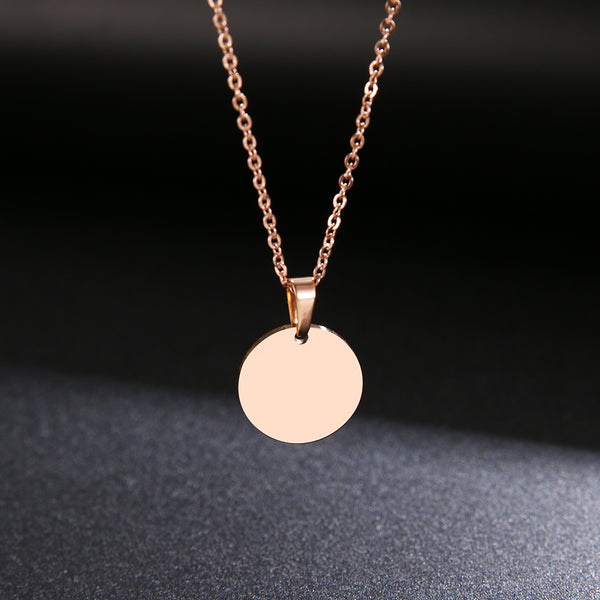 Simple Circle Pendant Necklace, Women's  Jewelry
