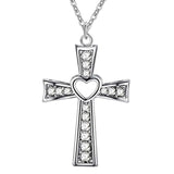 Silver Necklace & Cross Pendant, Men's  Jewelry
