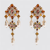 Fashion Crystal Pearls Earrings, Women's Jewelry