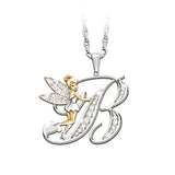 Crystal 26 Letters Flower Fairy Necklaces, Women's Jewelry