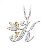Crystal 26 Letters Flower Fairy Necklaces, Women's Jewelry