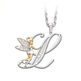 Crystal 26 Letters Flower Fairy Necklaces, Women's Jewelry