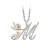 Crystal 26 Letters Flower Fairy Necklaces, Women's Jewelry